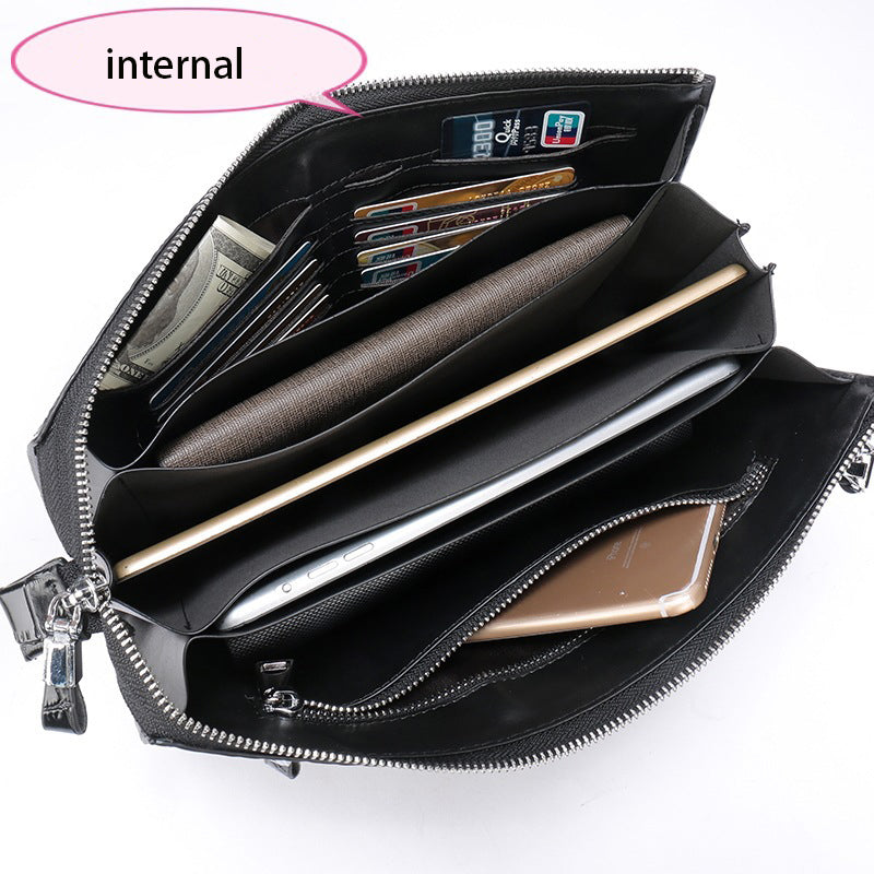 A4 Men's Genuine Leather Underarm Bag