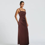 Backless Satin Maxi: Luxe Night Style