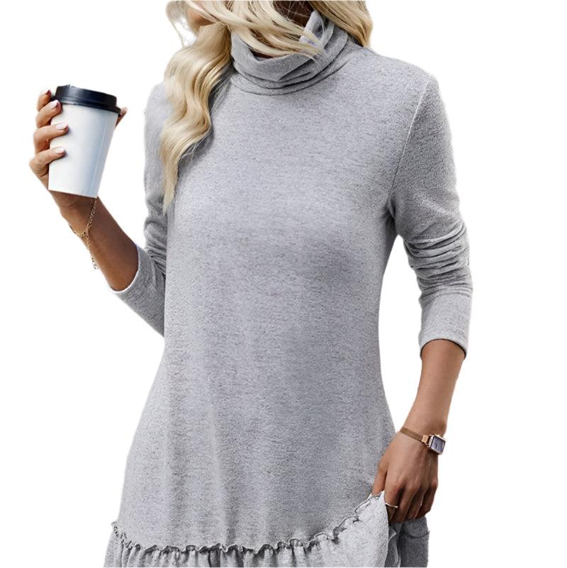 Turtleneck long sleeve dress -runwayfashionista.com
