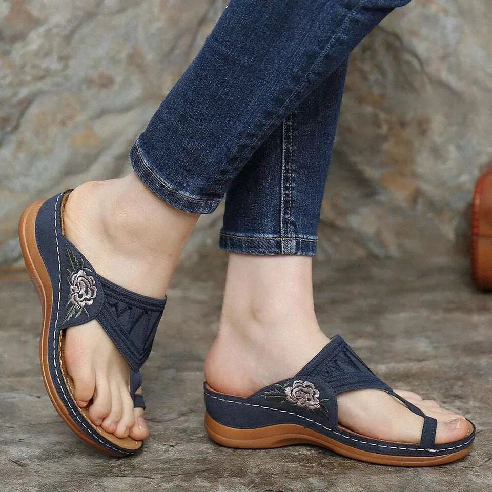 Electric Embroidery Flip Flops - runwayfashionista.com