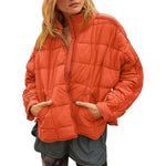 Zip-up Stand Collar Coat With Pockets