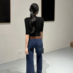 Minimalist Black High-Neck Base T-shirt