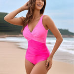 Slim Fit Patchwork One-Piece Swimsuit