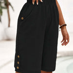 High-Waist Linen Straight Short Pants