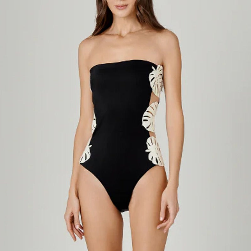 Hollow One Piece Swimsuit Set