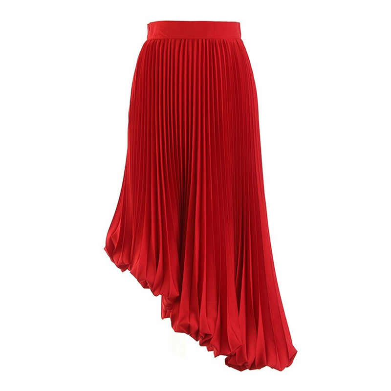 High Waist A Line Irregular Hem Casual Skirts - runwayfashionista.com