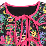 Tied Printed Long Sleeve Jacket - runwayfashionista.com