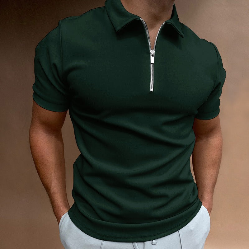 Short sleeved POLO shirt with flip collar