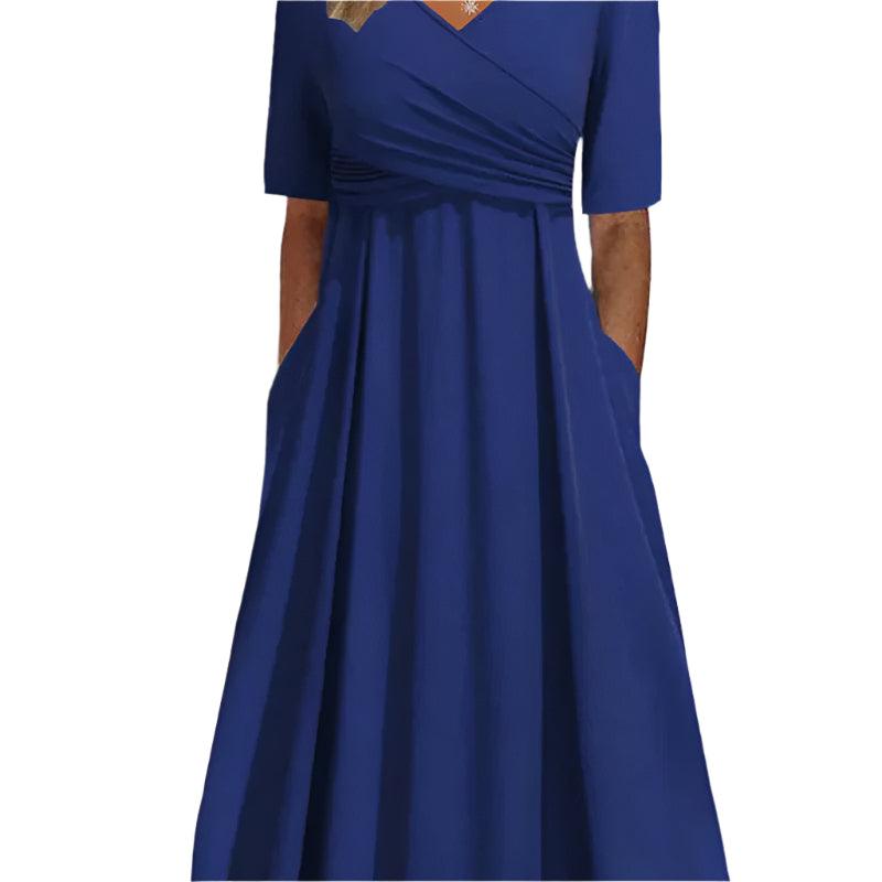 Short sleeved front cross dress - runwayfashionista.com
