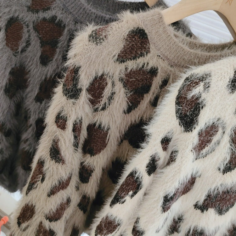 Leopard Print Knitted Sweater