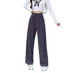 Cuffed Design Long Silk Suit Pants