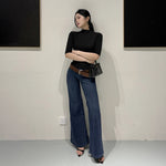 Minimalist Black High-Neck Base T-shirt