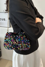 Sequin Removable Strap Shoulder Bag - Stylish & Versatile - runwayfashionista.com