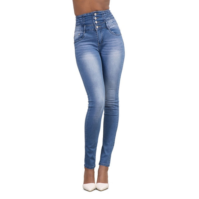 Skinny High Waist Jeans - runwayfashionista.com