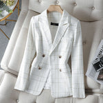 This striking white blazer, detailed with shiny alloy buttons, sharpens your look instantly. Perfect for making bold, confident statements with effortless style.