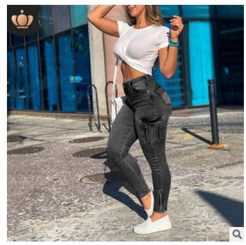 The New Aesthetic: Y2K Patchwork Wide Leg Mom Jeans - black