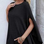 Solid color casual style plus size women's knitted sweater