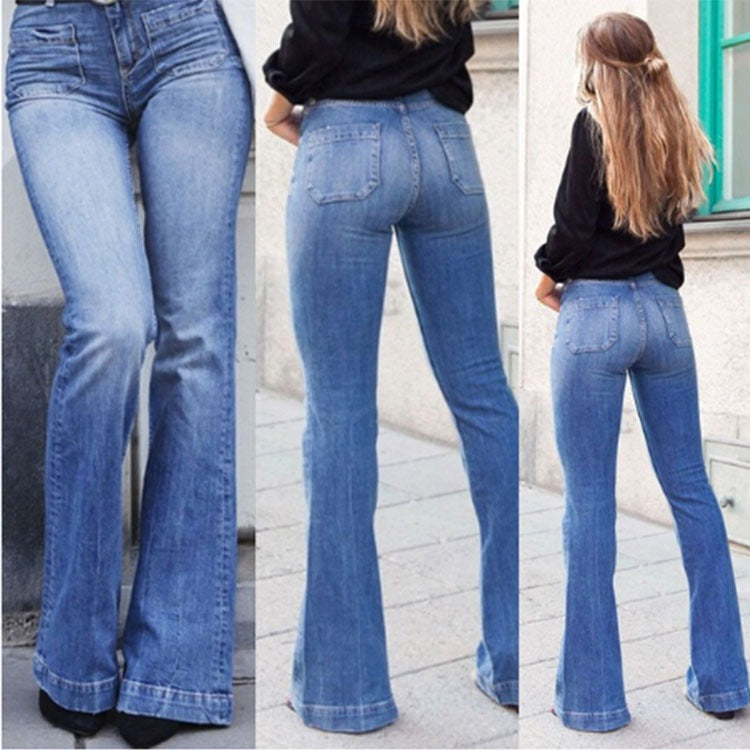 Flared Jeans Stretch Fashion - runwayfashionista.com