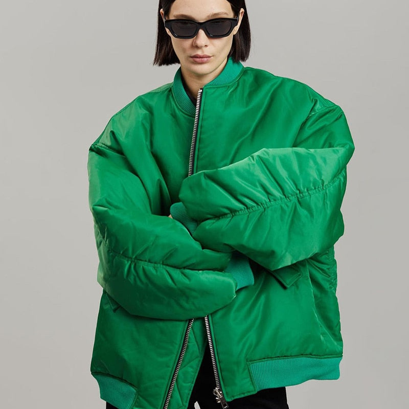 Y2K Oversized Long Sleeve Hoodie - green