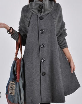 Mid Length Loose Fitting Woollen Coat - runwayfashionista.com