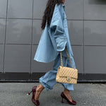 Light Blue Denim Oversized Shirt And Baggy Pants Set