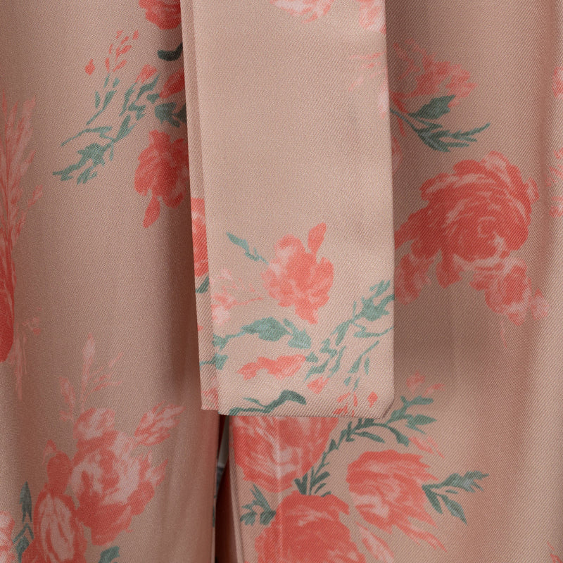 Elegant High-waisted Floral Pleated Pants