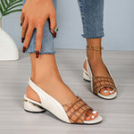 Step Up: Peep Toe Block Heel Ankle-Strap Sandals - white