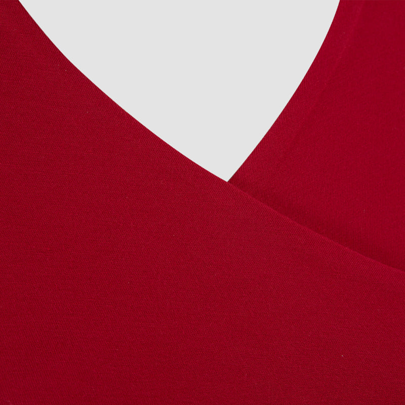 Burgundy Red Cutout Long-sleeved Bodycon Maxi Dress