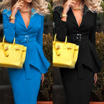Elegant Long Sleeve Two-Piece Skirt Set