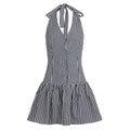 Elegant Off-the-Shoulder Plaid Mini Dress