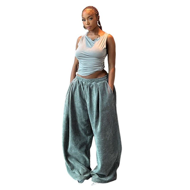 Retro Revival: The Ultimate Y2K Casual Wide-Leg Pants Guide! - blue