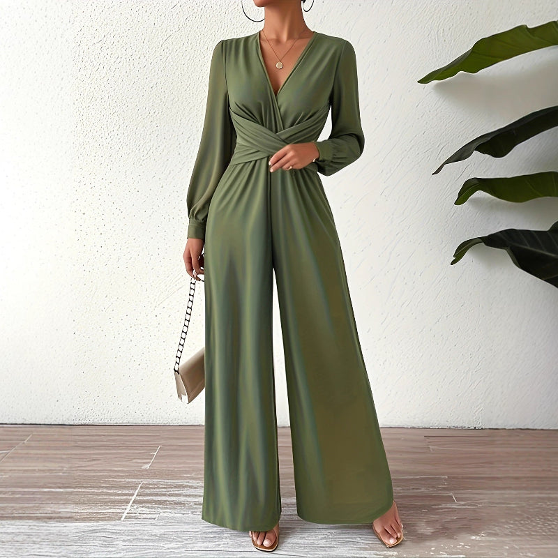 Elegant V-Neck Cross Tie Jumpsuit