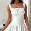 Decorative Button Square Neck Cami Dress