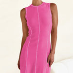 Contrast Stitching Maxi Tank Dress