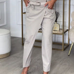 Effortless Elegance: The Casual Irregular Fit Slimming Pants - grey