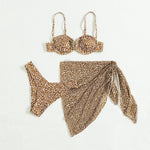 Three-Piece Floral Bikini & Beach Skirt Set