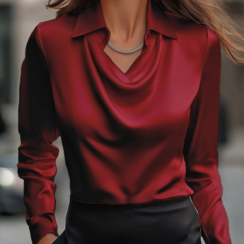 Elegant Long-Sleeve Commuter Blouse