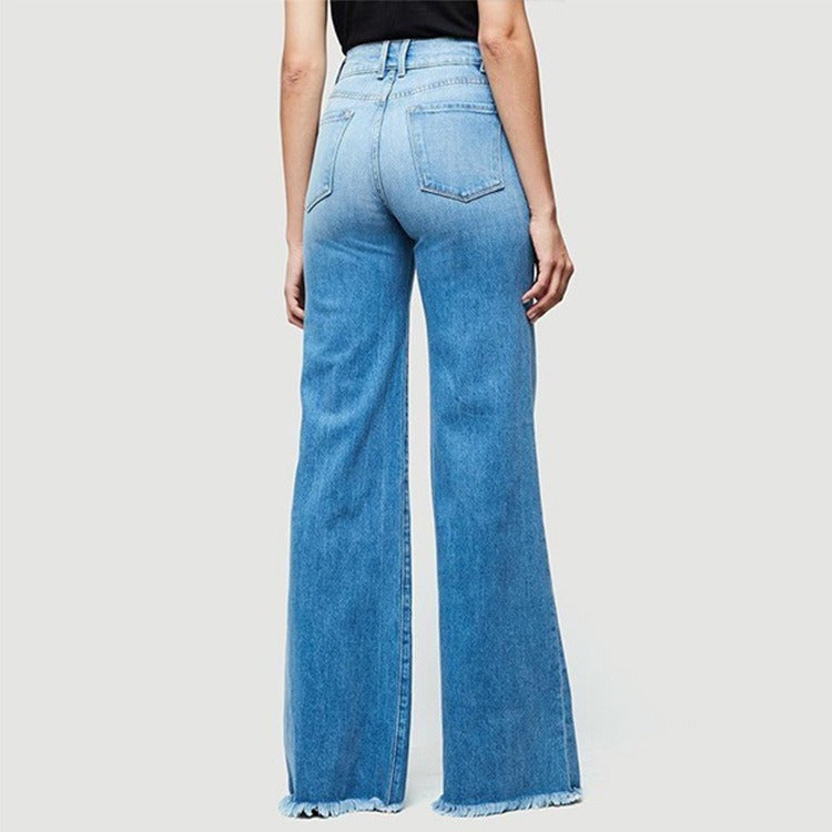 Full Length Loose Wide Leg Jeans - runwayfashionista.com