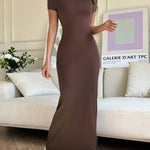 Short Sleeve Maxi Tee Dress