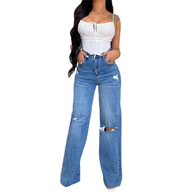 Loose Casual High Waist Jeans - runwayfashionista.com