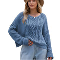 Round neck drop shoulder sweater - rnwayfashionista.com