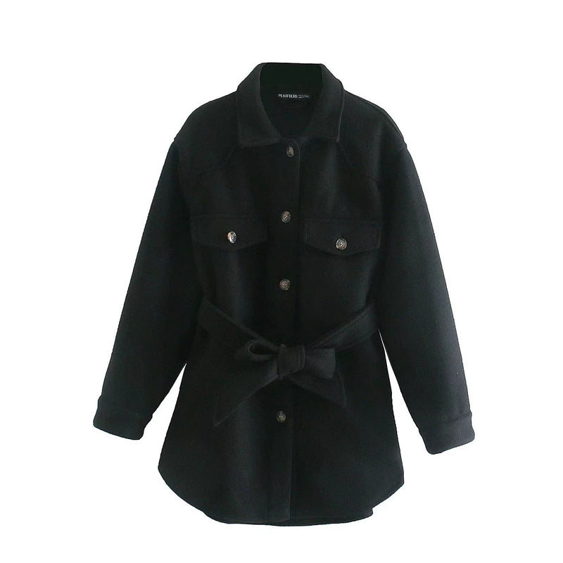 Belt Shirt Coat