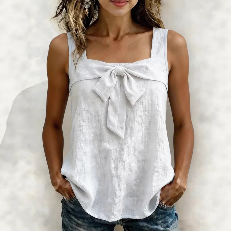 Square-Neck Tank Top - white