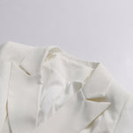 Solid-color Long-sleeve Fitted Blazer & High-waisted Straight-leg Trousers Set