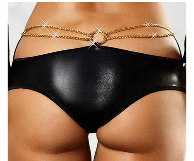 Plus SizeFaux Leather Panties - runwayfashionista.com