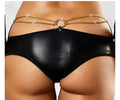 Plus Size  Faux Leather Panties - runwayfashionista.com