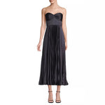 Satin mini dress, pleated dress, women's fashion, casual style, sleeveless dress