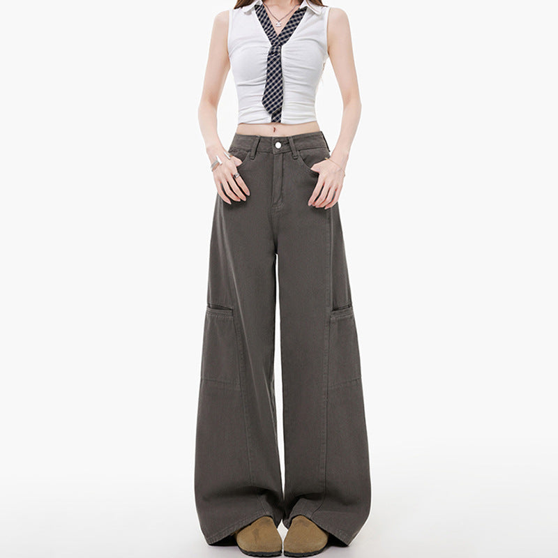 Lazy Style Trendy Unique Design Denim Pants