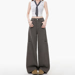 Lazy Style Trendy Unique Design Denim Pants