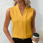 V-Neck Sleeveless Shirt - yellow